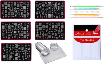 Royalkart Nail Art Stamping 5 Jumbo Image Plates (CF Plate) With Silicone Stamper & Scraper, Finger Tip Guide and 5 Pcs Double-Sided Dotting Tool(Multi)
Royalkart Nail Art Stamping 5 Jumbo Image Plates (CF Plate) With Silicone Stamper & Scraper, Finger Tip Guide and 5 Pcs Double-Sided Dotting Tool(Multi)