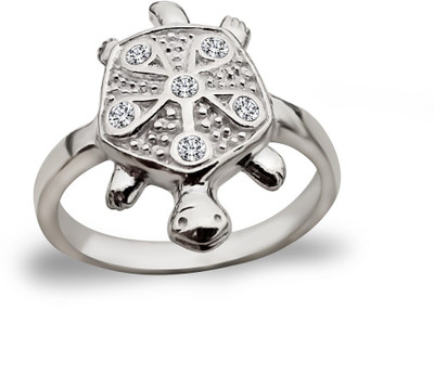 MJ 925 Cute Tortoise/Turtle Sterling Silver Cubic Zirconia Ring