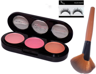9 to 5 Eyelashes and Makeup Brush Viva Glam 3 Shades Blush Fard A Joues(Set of 3)