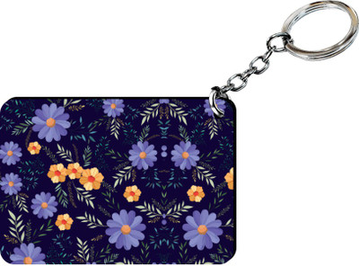 GRAZIOS Blue Floral Design Key Chain