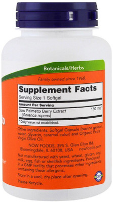 Now Foods Now Foods, Saw Palmetto Extract, 160 mg,(240 No)