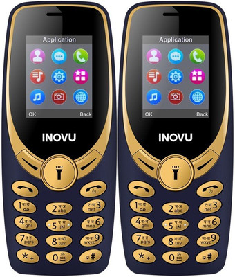Inovu A1s Combo of Two Mobiles(Blue&Gold$$Blue&Gold)