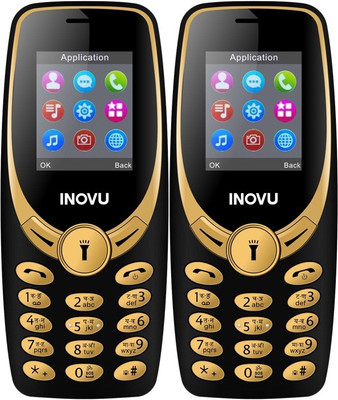 Inovu A1s Combo of Two Mobiles(Black&Gold$$Black&Gold)