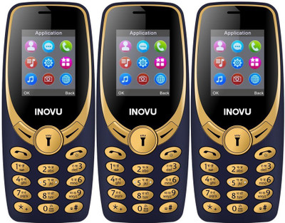 Inovu A1s Pack of Three Mobiles(Blue&Gold$$Blue&Gold$$Blue&Gold)
