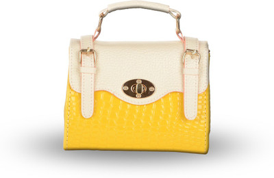 VIOLET Girls Casual Yellow PU Sling Bag