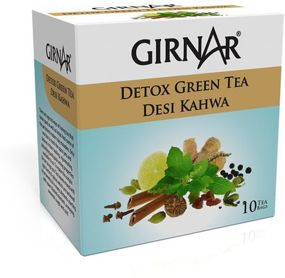 Girnar Tea detox green tea (10 tea Bags) Herbs Green Tea Bags(40 g, Box)