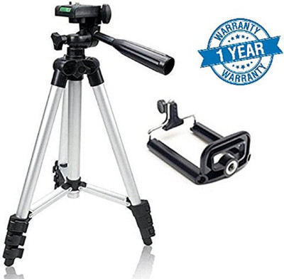 Pithadai Tripod Tripod Kit(Black and Silver, Supports Up to 2000 g)