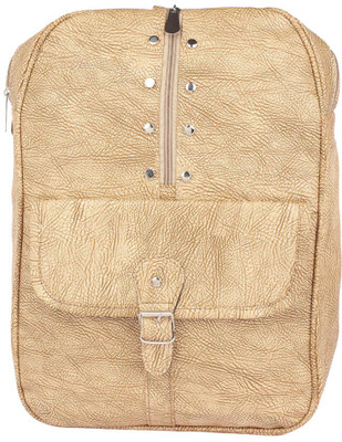 Aliado Faux Leather Beige Coloured Zipper Closure Backpack P28V709 Backpack(Beige, 10 L)