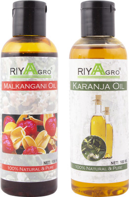 RIYAAGRO (Combo Pack of 2) 100 % Natrual & Pure Undiluted Cold Pressed (Malkangani & Karanja Oil) For Hair-Scalp-Skin-Face-Nails-- 100 ml(200 ml)
RIYAAGRO (Combo Pack of 2) 100 % Natrual & Pure Undiluted Cold Pressed (Malkangani & Karanja Oil) For Hair-Scalp-Skin-Face-Nails-- 100 ml(200 ml)