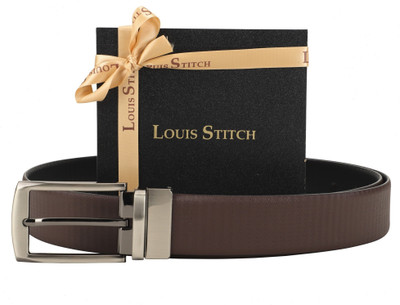 LOUIS STITCH Men Formal Brown Genuine Leather Reversible Belt, Reversible black and brown
LOUIS STITCH Men Formal Brown Genuine Leather Reversible Belt, Reversible black and brown