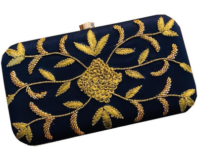 Craftbazaar Party Blue Clutch