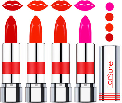 Forsure American Velvet Matte Lipstick (set of 4 Lipsticks)(Romantic Red,Bright Red,Ruby Red,Rose Pink, 14 g)
Forsure American Velvet Matte Lipstick (set of 4 Lipsticks)(Romantic Red,Bright Red,Ruby Red,Rose Pink, 14 g)