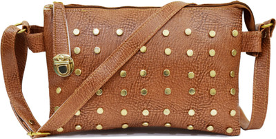 VIVARS Women Casual Brown PU Sling Bag