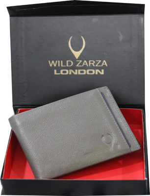 WILD ZARZA LONDON Men Grey Genuine Leather Wallet(11 Card Slots), Gery