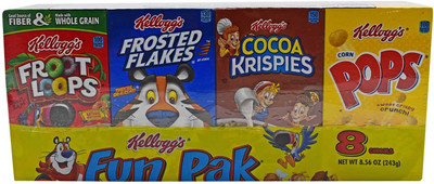 Kellogg's Fun Pack 8 Cereals - 243g (8.56oz)(243 g, Box)