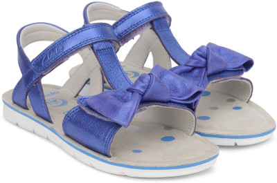 Clarks Girls Sling Back Flats(Blue, Blue leather