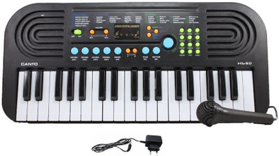 WaterMelon 49 Key Piano Keyboard Toy for kids DC POWER OPTION(Black)