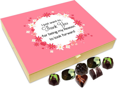 Chocholik Gift Box - I Just Want To.. Thank You For Being My Reason To Look Forward Chocolate Box - 20pc Truffles(240 g)
Chocholik Gift Box - I Just Want To.. Thank You For Being My Reason To Look Forward Chocolate Box - 20pc Truffles(240 g)