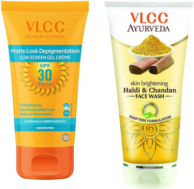 VLCC Matte look depigmentation sunscreen gel cream SPF 30 50gm + Haldi chandan face wash 100ml(Set of 2)
VLCC Matte look depigmentation sunscreen gel cream SPF 30 50gm + Haldi chandan face wash 100ml(Set of 2)