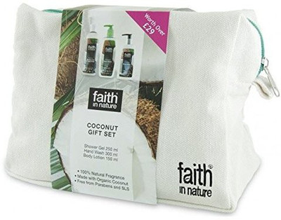 Faith In Nature Coconut Wash Bag Gift Set(Set of 3)
