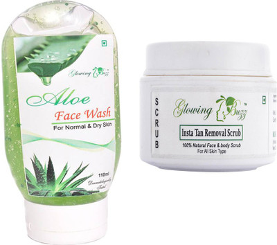 Glowing Buzz Combo of aloevera face wash and insta tan removal scrub for body and face-for all skin types(Set of 2)
Glowing Buzz Combo of aloevera face wash and insta tan removal scrub for body and face-for all skin types(Set of 2)