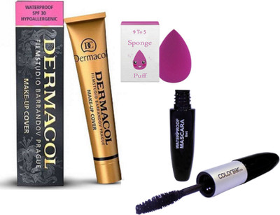 9 to 5 Sponge Puff & Dermacol Make-Up Cover Foundation And Colorbar Eyeliner And Mascara 2 in 1(Set of 3)
9 to 5 Sponge Puff & Dermacol Make-Up Cover Foundation And Colorbar Eyeliner And Mascara 2 in 1(Set of 3)