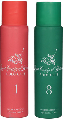 Royal County of Berkshire Polo Club RCBPC Deo No-1 & 8 Deodorant Spray - For Women(300 ml, Pack of 2)
Royal County of Berkshire Polo Club RCBPC Deo No-1 & 8 Deodorant Spray - For Women(300 ml, Pack of 2)