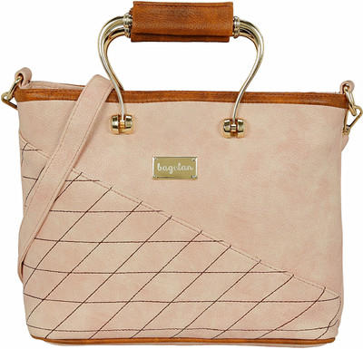 Bagclan Women Casual Pink PU Sling Bag