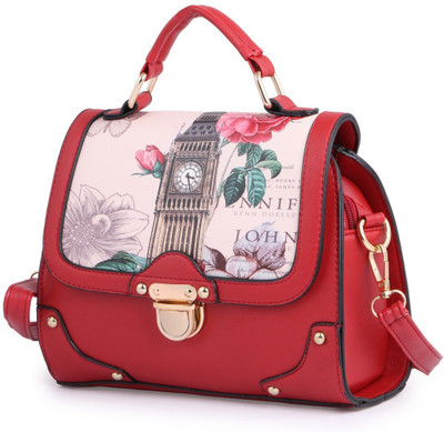 Elprine Women Evening/Party Red PU Sling Bag