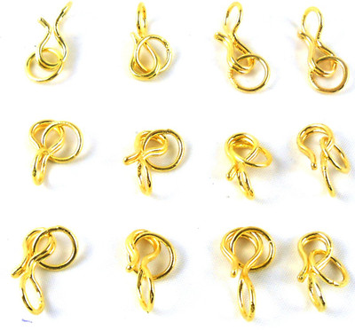 jaz Jaz's Golden Hook & Eye Clasp for Jewelry Finding Jewelry Making Pack of 25 pcs.