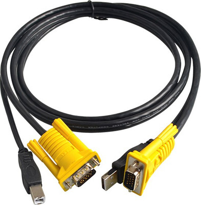ANDTRONICS USB KVM Switch Cable 1.5M - 15 Pin VGA Male to Male + USB A to B Cable Cord - 4 Cables VGA Cable(Compatible with PC, Laptops, Black)
ANDTRONICS USB KVM Switch Cable 1.5M - 15 Pin VGA Male to Male + USB A to B Cable Cord - 4 Cables VGA Cable(Compatible with PC, Laptops, Black)