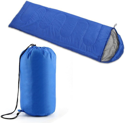 Shrih All Weather Sleeping Bag Cum Mattress For Camping, Hiking, Adventure Trip With Hood Cap and Carry Bag (Blue) Sleeping Bag(Blue)