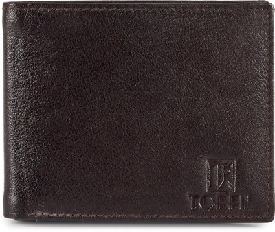 Toffil Men Brown Genuine Leather Wallet(7 Card Slots), Dark brown