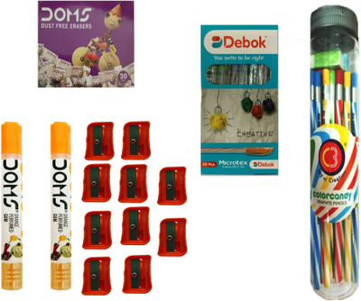DOMS COLORCANDY GRAPHITE PENCIL + EXTRA LONG PENCIL SHARPENER + DUST FREE ERASERS + GUB TUBES + DEBOK MICROTEC BALL PEN
DOMS COLORCANDY GRAPHITE PENCIL + EXTRA LONG PENCIL SHARPENER + DUST FREE ERASERS + GUB TUBES + DEBOK MICROTEC BALL PEN