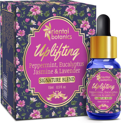Oriental Botanics Uplifting Aroma therapy Diffuser Oil - (Peppermint, Eucalyptus, Jasmine & Lavender)(15 ml)
Oriental Botanics Uplifting Aroma therapy Diffuser Oil - (Peppermint, Eucalyptus, Jasmine & Lavender)(15 ml)