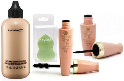 styling Sponge Puff & Face & Body Foundation Fond De Teint Visage Et Corps & 9 To 5 WaterProof Eyeliner & mascara(Set of 4)
styling Sponge Puff & Face & Body Foundation Fond De Teint Visage Et Corps & 9 To 5 WaterProof Eyeliner & mascara(Set of 4)