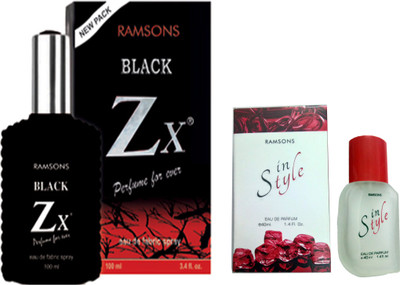 RAMSONS IN STYLE PERFUME 40 ML+ BLACK ZX PERFUME 100 ML Eau de Parfum - 100 ml(For Men & Women)
RAMSONS IN STYLE PERFUME 40 ML+ BLACK ZX PERFUME 100 ML Eau de Parfum - 100 ml(For Men & Women)