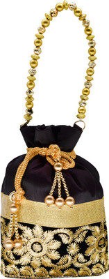 Bagaholics Ethnic Silk Potli Batwa Potli(Brown)