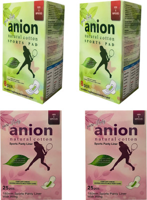 Happy Time Combo "Pure Anion Sports" Pantyliner & "Pure Anion Sports Pads" Pack of 2 each Sanitary Pad(Pack of 4)
Happy Time Combo "Pure Anion Sports" Pantyliner & "Pure Anion Sports Pads" Pack of 2 each Sanitary Pad(Pack of 4)