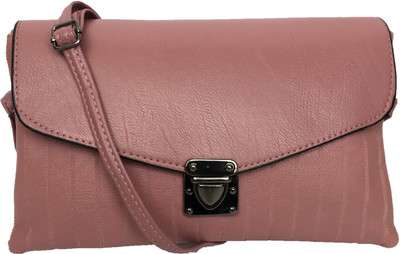 Regiis Women Casual Pink PU Sling Bag