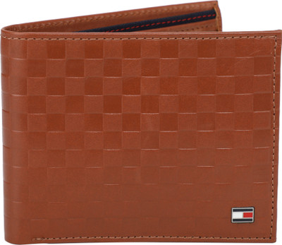 Tommy Hilfiger Men Brown Genuine Leather Wallet(4 Card Slots), Tan