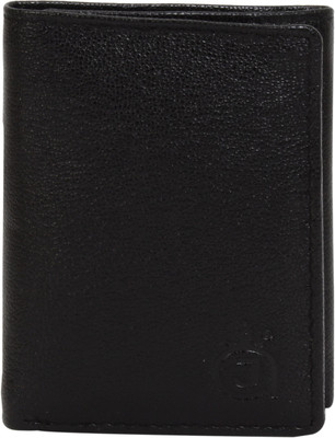 AzraJamil Men Black Genuine Leather Wallet(11 Card Slots)