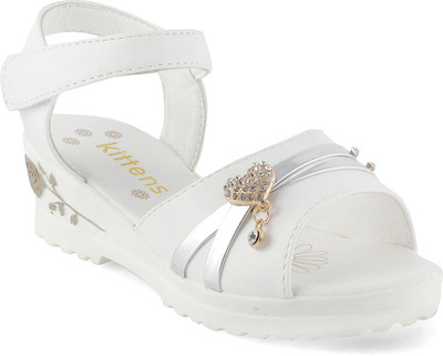 KITTENS Girls Velcro Flats(White