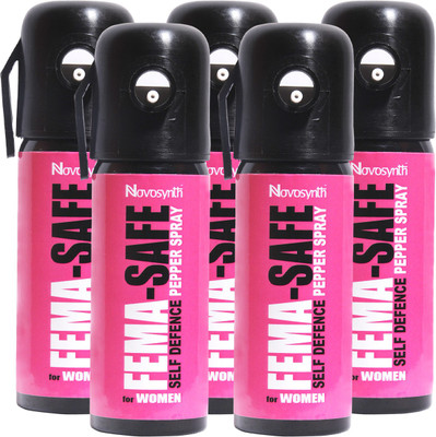 Novosynth FEMSAFE Maximum Strength Self Defence Pepper Spray 55ml/35gm The GIRL GANG COMBOPACK - Pack Of 5 Pepper Stream Spray
Novosynth FEMSAFE Maximum Strength Self Defence Pepper Spray 55ml/35gm The GIRL GANG COMBOPACK - Pack Of 5 Pepper Stream Spray