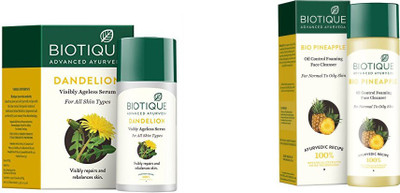 BIOTIQUE BIO Dandelion Ageless Lightening Serum, PINEAPPLE OIL CONTROL FACE CLEANSER(Set of 2)
BIOTIQUE BIO Dandelion Ageless Lightening Serum, PINEAPPLE OIL CONTROL FACE CLEANSER(Set of 2)