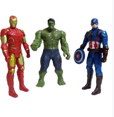 Masterfit Hulk, Captain America, and Iron Man.20 cms(Multicolor)