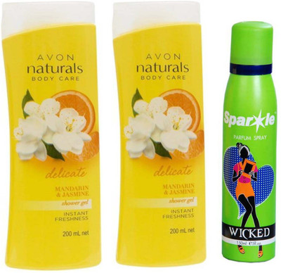 Avon Anew two Naturals mandarin & jasmine shower gel (200 ml) With one sparkle perfume spray 150 ml(Set of 3)
Avon Anew two Naturals mandarin & jasmine shower gel (200 ml) With one sparkle perfume spray 150 ml(Set of 3)
