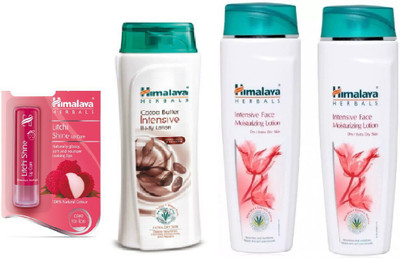 Himalaya Litchi Shine Lip Care, Cocoa Butter Intensive Body Lotion, Intensive Face Moisturzing Lation(Set of 4)
Himalaya Litchi Shine Lip Care, Cocoa Butter Intensive Body Lotion, Intensive Face Moisturzing Lation(Set of 4)