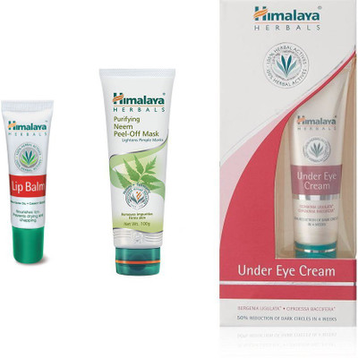 Himalaya Purifying Neem Peel Off Mask, Under Eye Cream, LIP balm(Set of 3)