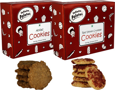 Infinite Palates Red Velvet Crumble with Anzac Cookies(400 g, Pack of 2)